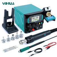 YIHUA983D паяльная станция 3 в 1: термофен+паяльник C245+блок питания, с USB fast