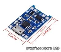 TP4056 MICRO USB с защитой  модуль зарядки аккумулятора 18650 (M3110)