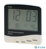 ETP-101 Гигрометр, термометр комнатный с часами