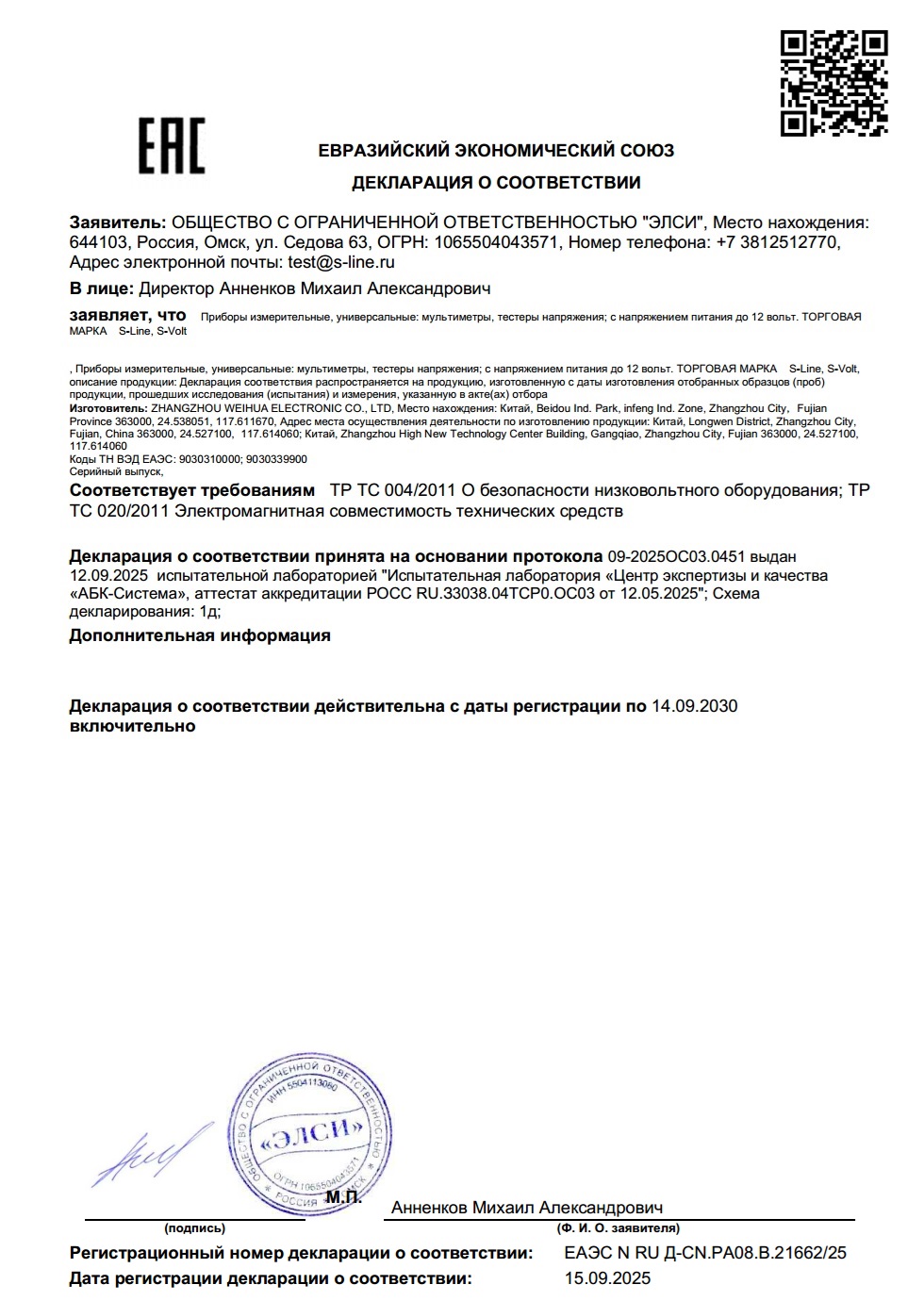 ZHANGZHOU WEIHUA ELECTRONIC CO., LTD, приборы