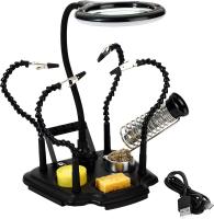 ZD-11M-4  держатель платы с лампой-лупой с USB интерфейсом и подставкой для паяльника