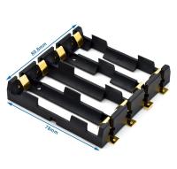 HB4S-SMD держатель 4 аккумуляторов 18650 на плату (FUT-18650-03)