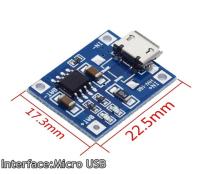 TP4056 Micro USB модуль зарядки аккумулятора 18650 5V 1A  (M3078)