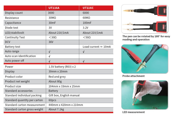 UT116A  Измеритель RC пинцет