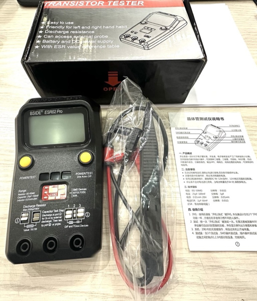 ESR02pro измеритель LCR, тестер транзисторов