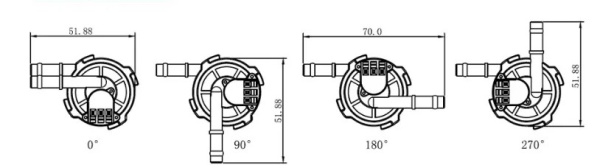FM-HL3012,  датчик расхода воды 75-570мл-мин 5%. 5В 2х6мм радиальный