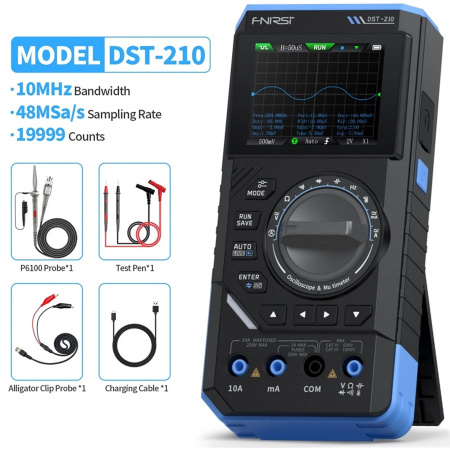 DST-210 3в1 осциллограф+мультиметр+генератор сигналов,10 MHZ,48MSa/s,19999 отсчетов, экран 2,8'
