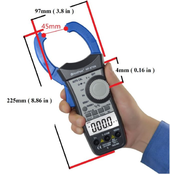 HP-870N  токовые клещи до 45 мм