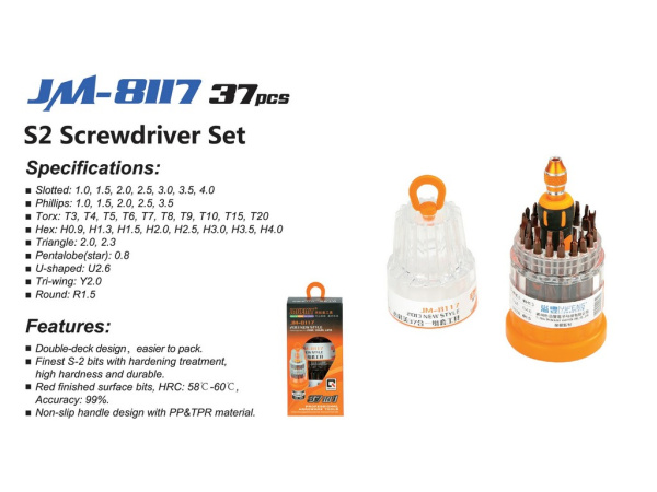 JM-8117 obs  37в1 Набор отверток для ремонта электроники