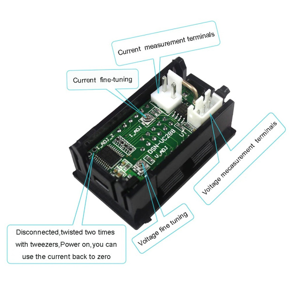 VC288 RR Вольтметр амперметр  DC 0-100V 10A  0.28' Red Red LED (C2578)