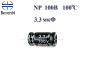 NP   3.3 uF 100V±10%  -40 +105C Low ESR неполярный электролитический конденсатор  10*19