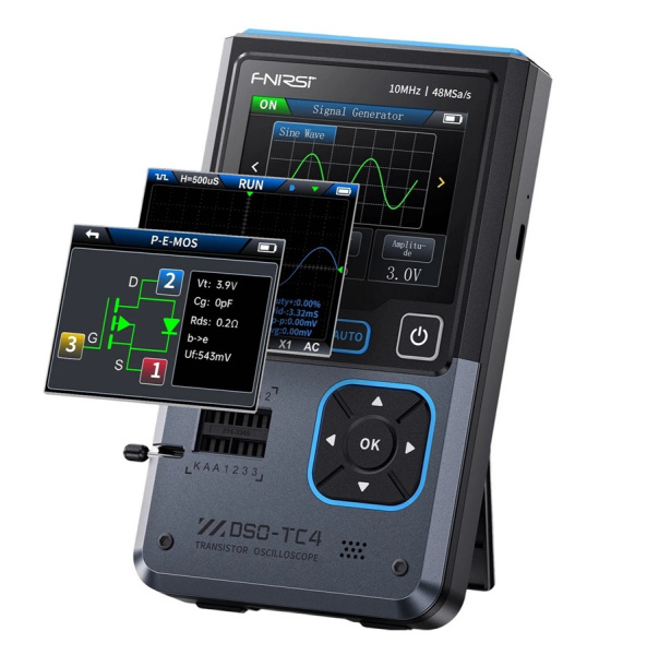 DSO-TC4 3в1 осциллограф+тестер компонентов+генератор сигналов,10 MHZ,48MSa/s, экран 2,8'