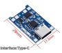 TP4056 TYPE-C USB с защитой модуль зарядки аккумулятора 18650 (M3102)