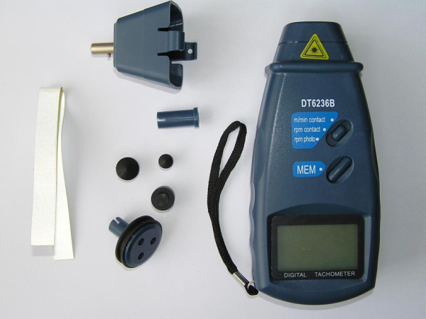 DT6236B тахометр универсальный  2в1 : контактный с валом + фото