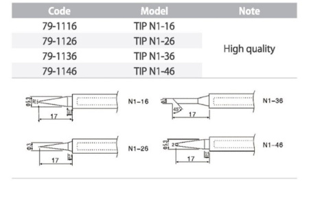 N1-46  long life жало для паяльника