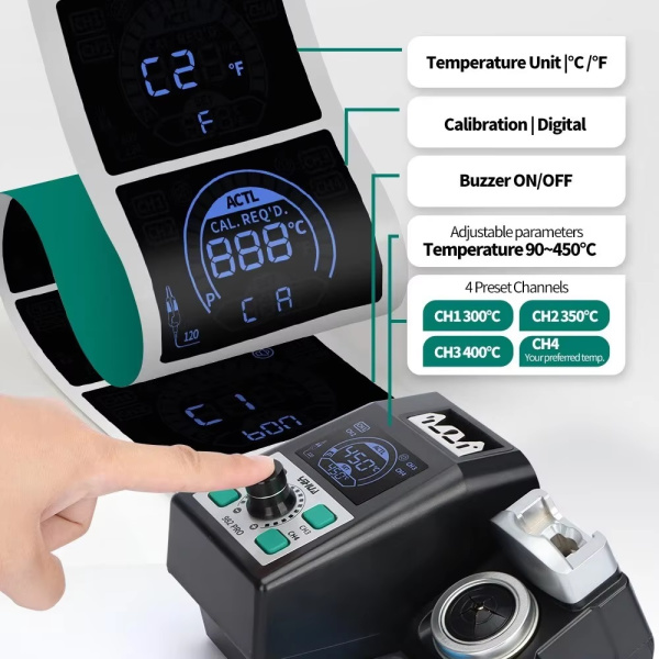 YIHUA982 PRO паяльная станция с термопинцетом YIHUA716C (C120)