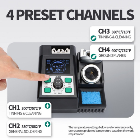 YIHUA982 PRO паяльная станция с термопинцетом YIHUA716C (C120)