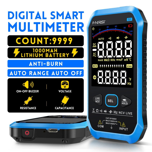 S1 цифровой Smart мультиметр 9999, NCV