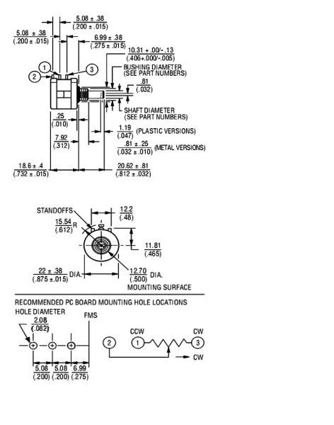 3590S-2-101L, 100 Ом, Резистор прецизионный многооборотный 2вт
