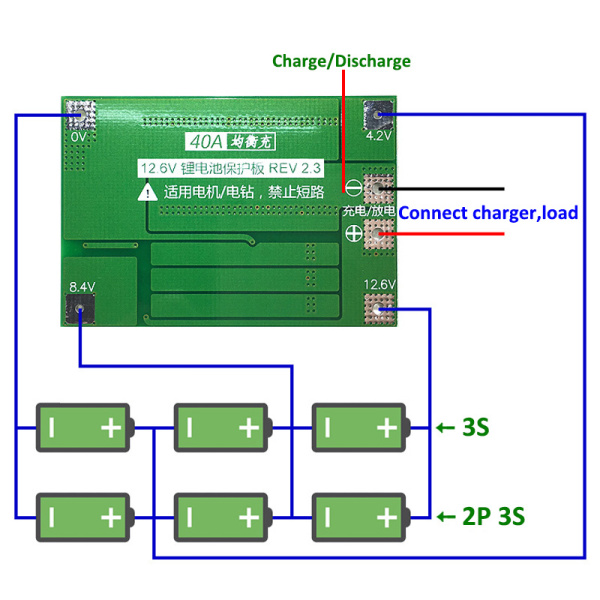 BMS 3S 40A Balanced 12,6V контроллер заряда li-ion акк.(3S06)