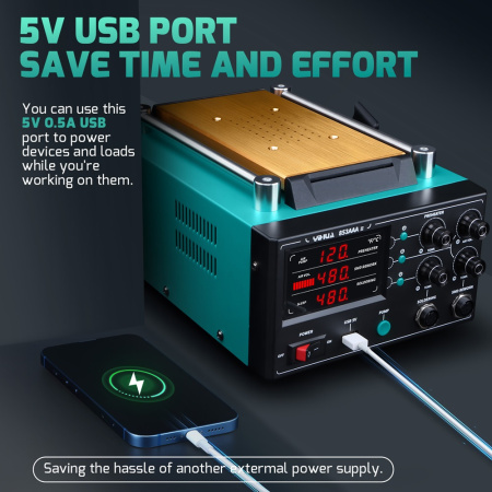 YIHUA853AAA-II паяльная станция 3 в 1: паяльник C210+термофен+сепаратор дисплеев, ESD
