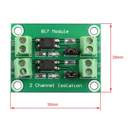 PC817 2 канала, плата гальванической развязки сигнала (2223)