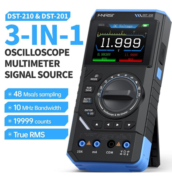 DST-210 3в1 осциллограф+мультиметр+генератор сигналов,10 MHZ,48MSa/s,19999 отсчетов, экран 2,8'