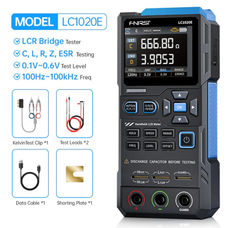 LC1020E  LCR измеритель, Smart режим, TFT-дисплей 2,8'