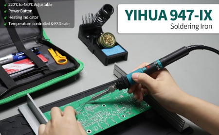 YIHUA 947-IX паяльник с кнопкой 60W