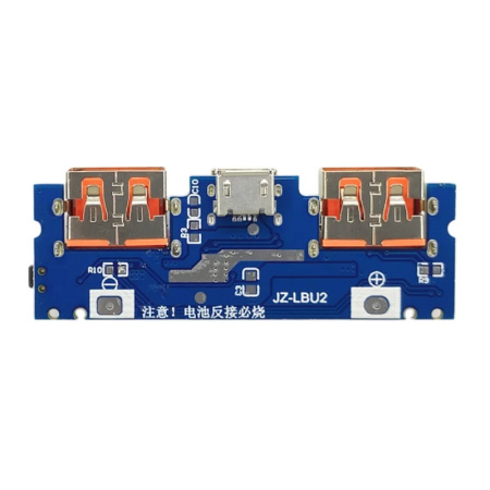 JZ-LBU2 модуль Powerbank, выход 2х USB по 2.4А, вход: microUSB/Type-C (L0105)