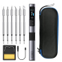 HS-02A Set2 паяльник с регулировкой температуры, USB, PD/QC, DC,100Вт,6 сменных жал, серебристый