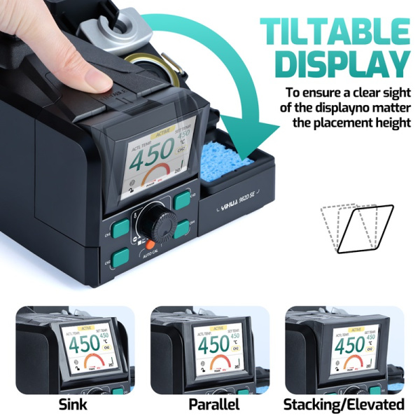 YIHUA 982D SE C210+C245 2х3pcs tips паяльная станция с двумя паяльниками