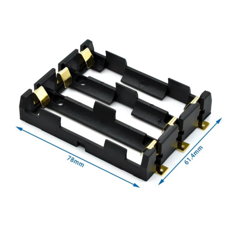 HB3S-SMD держатель 3 аккумуляторов 18650 на плату (FUT-18650-02)