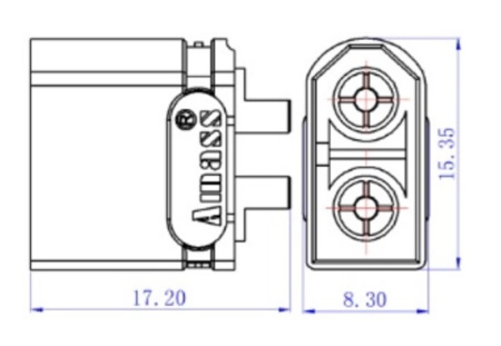 XT60U-M.G.Y силовой разъем