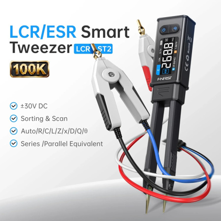 LCR-ST2  LCR измеритель 2 в 1: пинцет + щупы Кельвина, HD-дисплей 1,47'