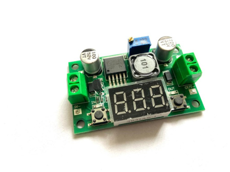 LM2596 LED DC-DC  4.0-40V to 1.25-37V  понижающий напряжение модуль c индикацией (M3359)