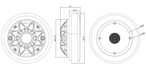 75T36-8TF Динамик Вч профессиональный, 60Вт, 107,5дБ, titanium diafhragm