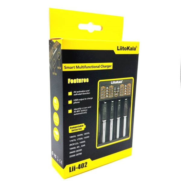 97085 LiitoKala Engineer Lii-402 для Ni-MH, Li-ion и LiFePO4, универсальное 4-х местное ЗУ
