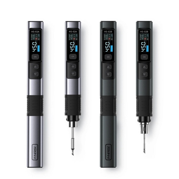 HS-02B Set1 паяльник с регулировкой температуры, USB, PD/QC, DC, 100Вт, черный