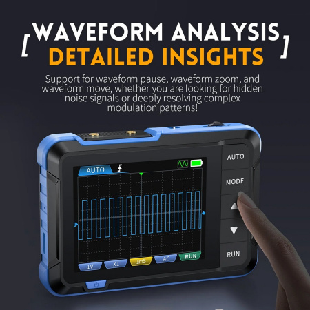 DSO153 2в1 осциллограф+генератор сигналов, портативный,1 MHZ, 5MSa/s, USB, экран 2,8'