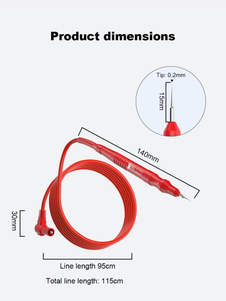 BST-020-JP тестовые щупы мультиметра 20А, силикон