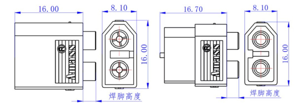 XT60PB-M30.G.Y силовой разъем