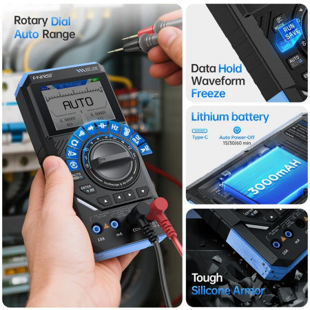 DST-210 3в1 осциллограф+мультиметр+генератор сигналов,10 MHZ,48MSa/s,19999 отсчетов, экран 2,8'