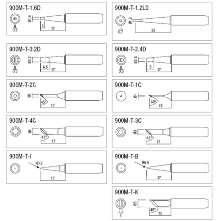T-K   (black iron) жало для паяльной станции  YIHUA