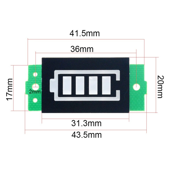 DL18S-blue  индикатор ёмкости литиевой батареи (S-1201)