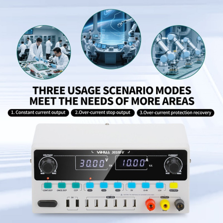 YIHUA3010D-V Источник питания постоянного тока 30В, 10А, fast USB