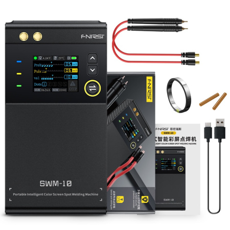 SWM-10 портативный аппарат для точечной сварки с цветным экраном. Для ленты 0.1-0.25мм