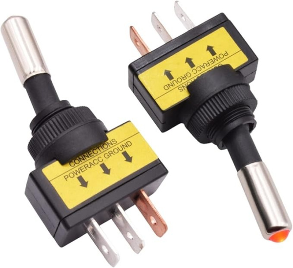 ASW-15D-R 12V переключатель с красной подсветкой (FUT-1142-R)