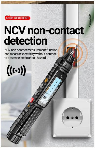A3005 тестер мультиметр, NCV, фаза, 4000