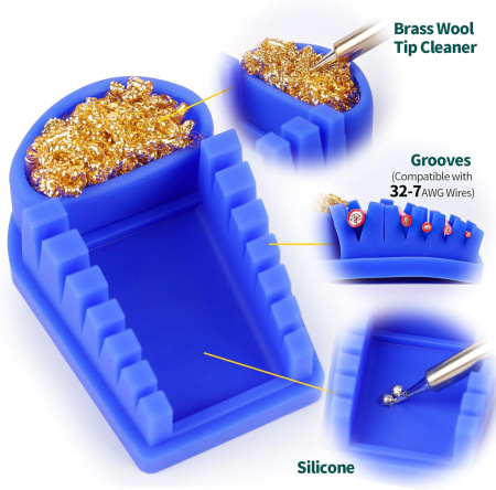 T02 green подставка для пайки проводов с губкой